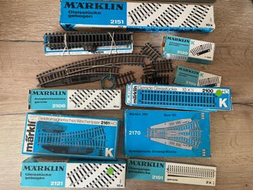 Enkele Märklin K-rails met roest - werking wissels onbekend beschikbaar voor biedingen