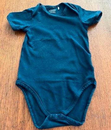 Romper mt 74/80 blauw bio katoen 1x beschikbaar voor biedingen