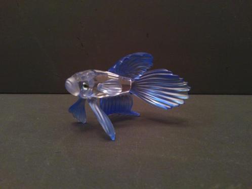 Swarovski Siamese vechtvis blauw, Verzamelen, Swarovski, Zo goed als nieuw, Figuurtje, Ophalen of Verzenden