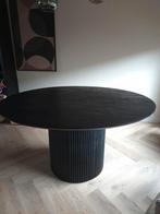 Zwarte ronde eettafel 140cm, Huis en Inrichting, Ophalen, Rond, Zo goed als nieuw, Vijf personen of meer