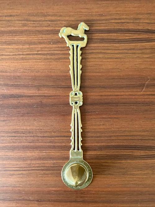 Vintage kaarsendover paard messing massief, Huis en Inrichting, Woonaccessoires | Kandelaars en Kaarsen, Minder dan 25 cm, Ophalen of Verzenden