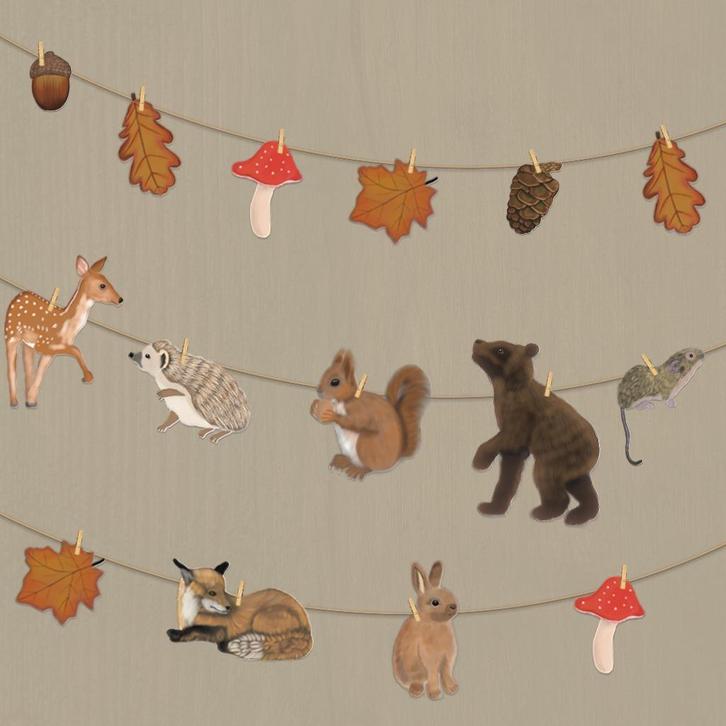 Herfstslinger - Herfst decoratie diy - Bosdieren slinger, Kinderen en Baby's, Overige Kinderen en Baby's, Nieuw, Verzenden