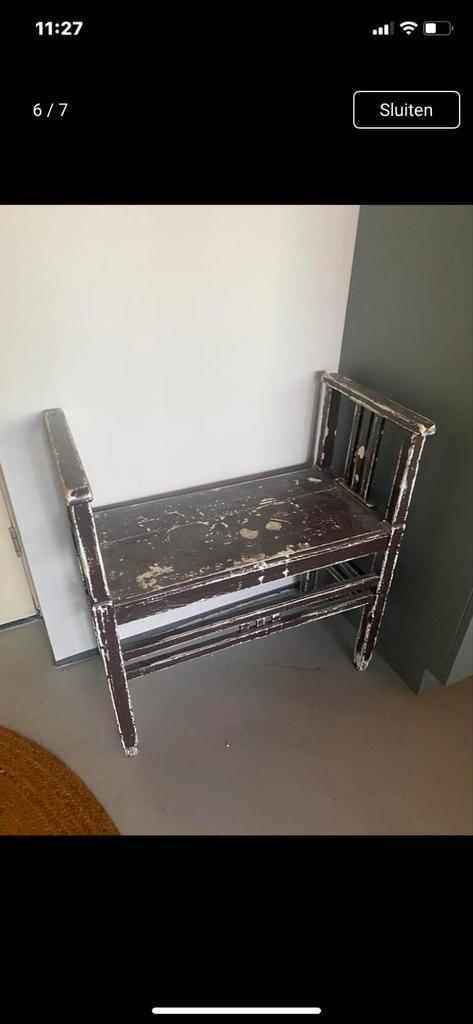 Oude houten bankje, Antiek en Kunst, Antiek | Meubels | Stoelen en Banken, Ophalen of Verzenden