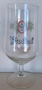 Grolsch Bierglas Oud Bruin op voet met logo 3, Ophalen of Verzenden, Gebruikt, Glas of Glazen, Grolsch