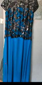 Abiye feestjurk, Kleding | Dames, Gelegenheidskleding, Ophalen, Zo goed als nieuw, Maat 46/48 (XL) of groter, Blauw