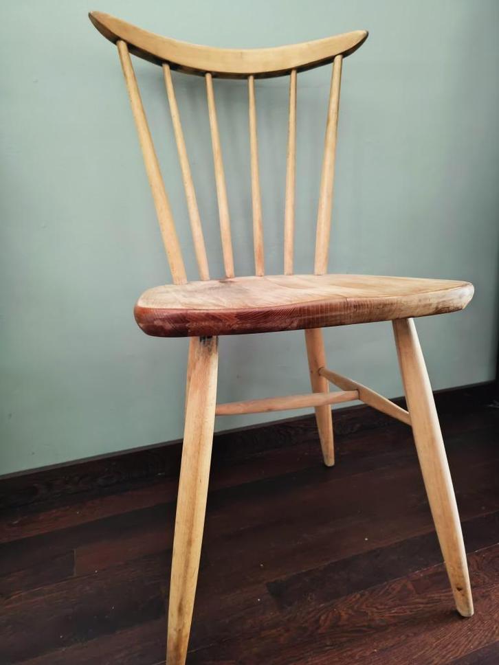 Houten stoel al geschuurd keukenstoel, Huis en Inrichting, Stoelen, Gebruikt, Eén, Hout, Bruin, Ophalen of Verzenden