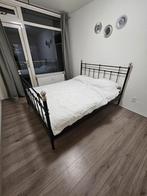 Ikea bed 160x200 + mattress, Ophalen, Gebruikt, Zwart, Tweepersoons