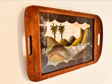 Vintage Art Deco Butterfly Wing Dienblad / Wanddecoratie beschikbaar voor biedingen