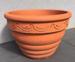 Grote kwaliteit terracotta 45handwerk details bloempot uniek, Tuin en Terras, Bloempotten, 40 cm of meer, Rond, Zo goed als nieuw