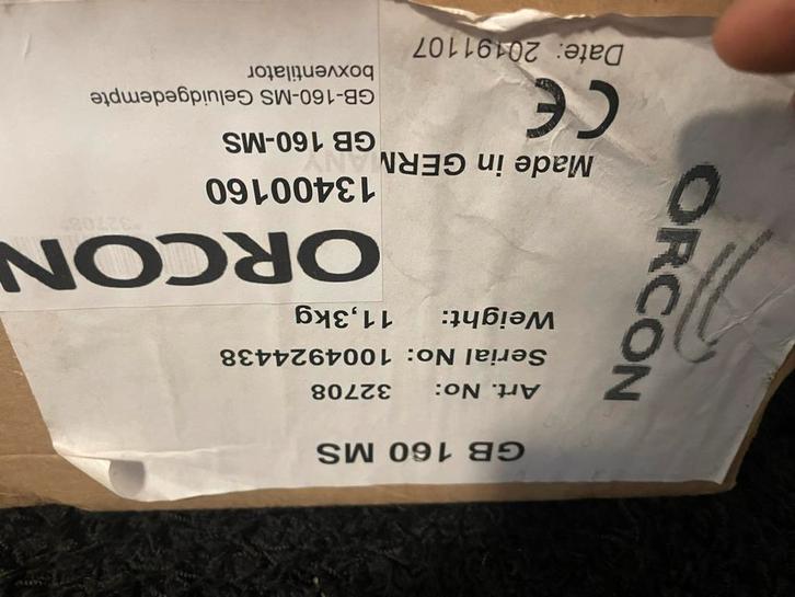ORCON GB 160-MS Geluiddempte Boxventilator - Nieuw, Doe-het-zelf en Verbouw, Ventilatie en Afzuiging, Nieuw, Ventilator, Ophalen of Verzenden