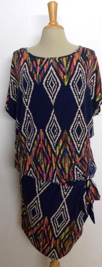 Donkerblauwe print jurk van Ambika! M/L beschikbaar voor biedingen