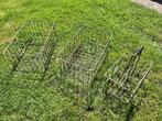 Vintage Metalen melkflessen en boodschappen manden set, Ophalen, Overige materialen, Gebruikt, Mand