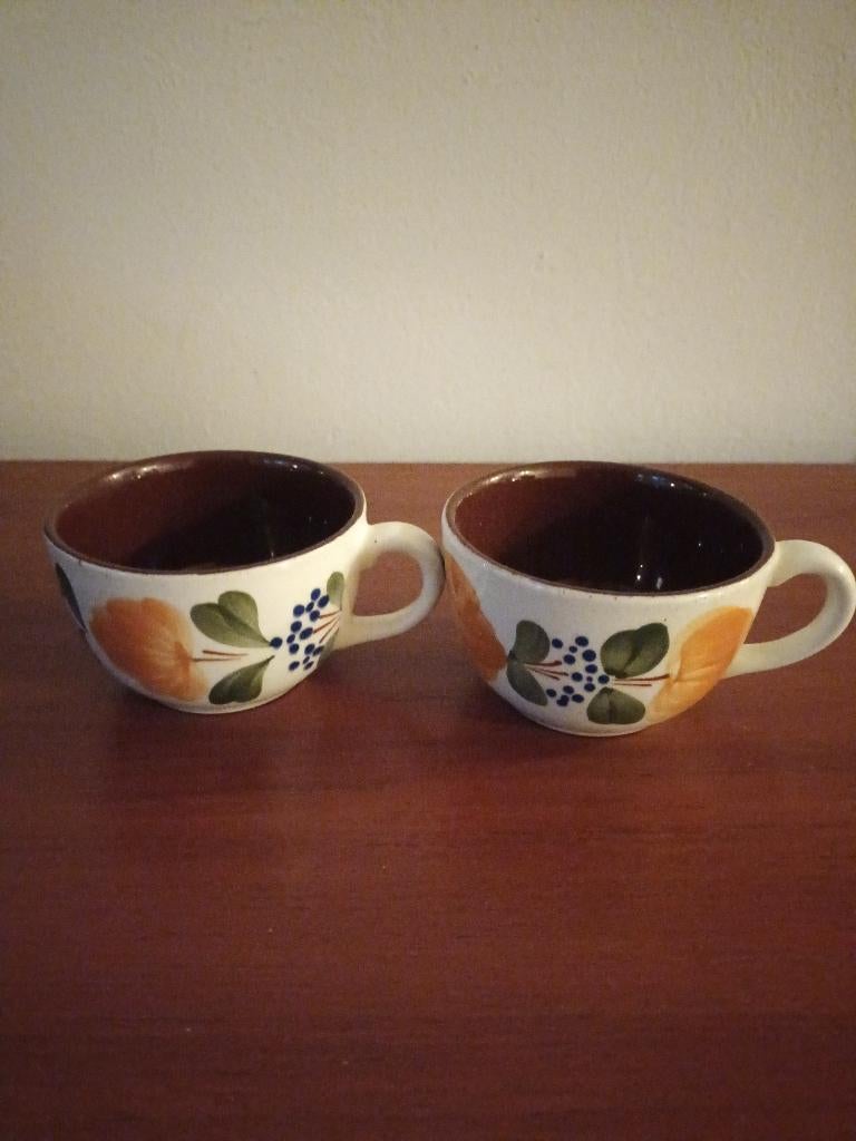 2x Kop handbeschilderd/ Richard Ginori Italiaans keramiek!, Ophalen of Verzenden