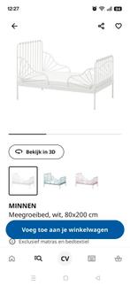 Meegroei bed, ikea wit, Kinderen en Baby's, Kinderkamer | Bedden, Ophalen, 70 tot 85 cm, Zo goed als nieuw, Matras