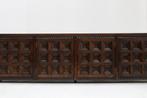 Vintage Spaans Brutalist Sideboard dressoir, Ophalen, Brutalist , vintage, 200 cm of meer, 25 tot 50 cm