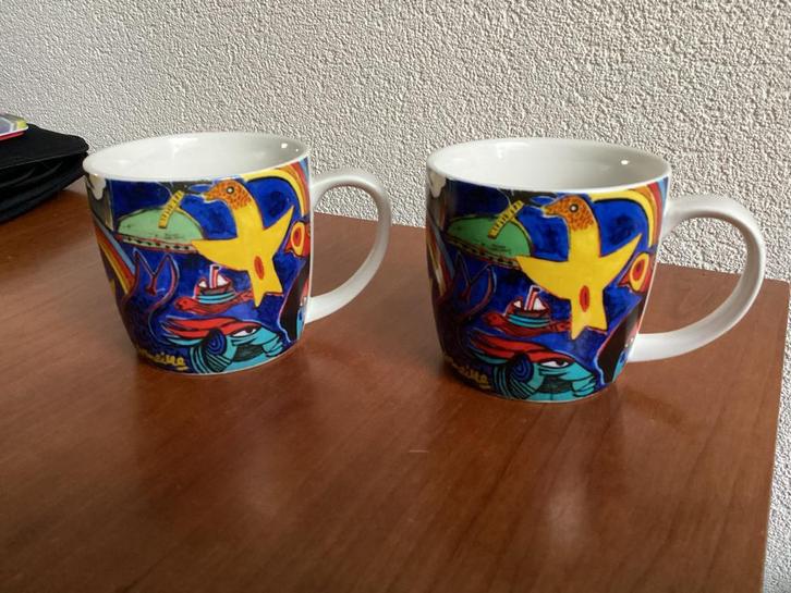 2 Corneille Mokken - Apres la Pluie, Huis en Inrichting, Keuken | Servies, Zo goed als nieuw, Kop(pen) en/of Schotel(s), Overige stijlen