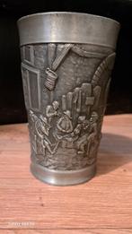 Tinnen Beker met Middeleeuwse Scènes, Ophalen of Verzenden