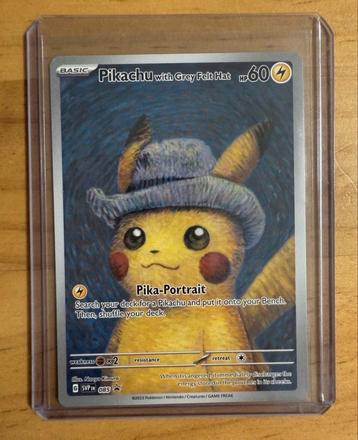 Pikachu Van Gogh Kaart - Grey felt hat beschikbaar voor biedingen