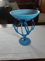 Blauwe bokaal schaal glas, Antiek en Kunst, Ophalen of Verzenden