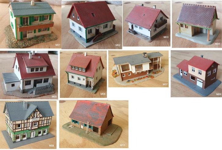 Te koop diverse huisjes N schaal deel 1, Hobby en Vrije tijd, Modeltreinen | N-Spoor, Gebruikt, Brug, Tunnel of Gebouw, Gelijkstroom of Wisselstroom