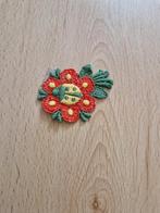 Patch vintage retro lieveheersbeestje bloem rood geel, Verzamelen, Ophalen of Verzenden, Huis en Inrichting