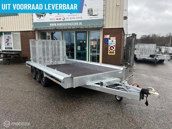 Nieuwe machinetransporter 3x1500kg 400x180, Auto diversen, Aanhangers en Bagagewagens, Nieuw