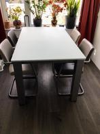 Moderne uitschuifbare eettafel met 4 armstoelen, Huis en Inrichting, Tafels | Eettafels, Ophalen, 200 cm of meer, 50 tot 100 cm