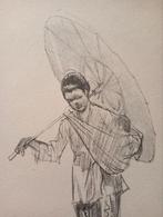 Johan Gabriëls prent Indonesië Djogja, Antiek en Kunst, Kunst | Tekeningen en Foto's, Verzenden