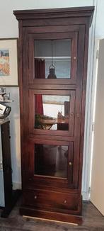 grote vitrinekast, Huis en Inrichting, Kasten | Vitrinekasten, Ophalen, 25 tot 50 cm, Overige houtsoorten, 200 cm of meer