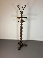 Antieke eiken kapstok met gedraaide details, Gebruikt, Staande kapstok, 150 tot 200 cm, Hout