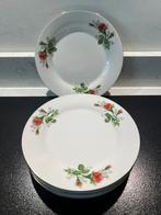 6 Bordjes met roosjes., Ophalen of Verzenden