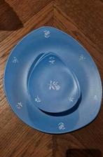 Vintage Plateel Gebakstel Blauw met Bloemen, Ophalen of Verzenden