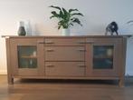 Dressoir massief eiken greywash, Huis en Inrichting, 200 cm of meer, Modern, Gebruikt, Eikenhout