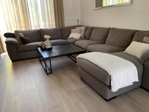 [KOOPJE MOET WEG] U zitbank Lounge Taupe gemêleerd, Huis en Inrichting, Banken | Complete zithoeken, Zo goed als nieuw, Ophalen