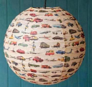 Vintage bollamp papieren lampion lamp transport auto beschikbaar voor biedingen