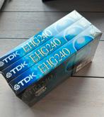 TDK E-HG240 VHS videobanden 3-pack nieuw in seal, Ophalen of Verzenden, Nieuw, Videoband
