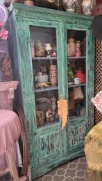 Shabby/Hippie/India/Ibiza/Vitrinekast/Kast, Indische, Teakhout, Ophalen of Verzenden, Zo goed als nieuw