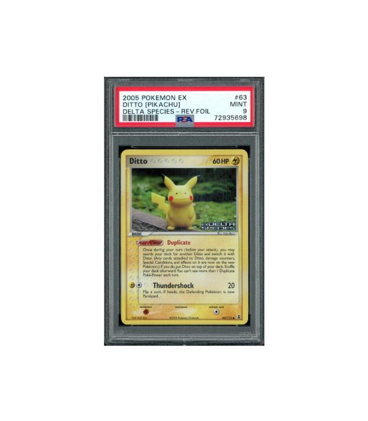 Pokemon Ditto Reverse Holo EX Delta Species #63 PSA 9, Hobby en Vrije tijd, Verzamelkaartspellen | Pokémon, Zo goed als nieuw