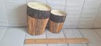 Houten Kaarsen Set - Decoratief, Gebruikt, Bruin, Ophalen of Verzenden, Kaars