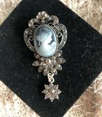 Broche hanger, Met kristal, Overige materialen, 4 tot 7 cm, Blauw