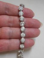 Zilveren grove tennis armband heldere stenen nr.378, Sieraden, Tassen en Uiterlijk, Armbanden, Verzenden, Zo goed als nieuw, Zilver