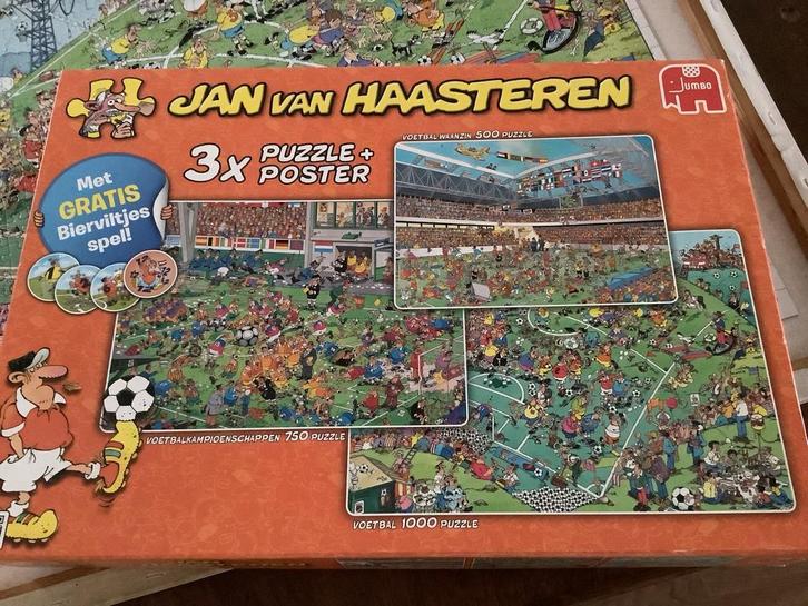 Jan van Haasteren 3-in-1 doos legpuzzels, Hobby en Vrije tijd, Denksport en Puzzels, Gebruikt, Legpuzzel, 500 t/m 1500 stukjes