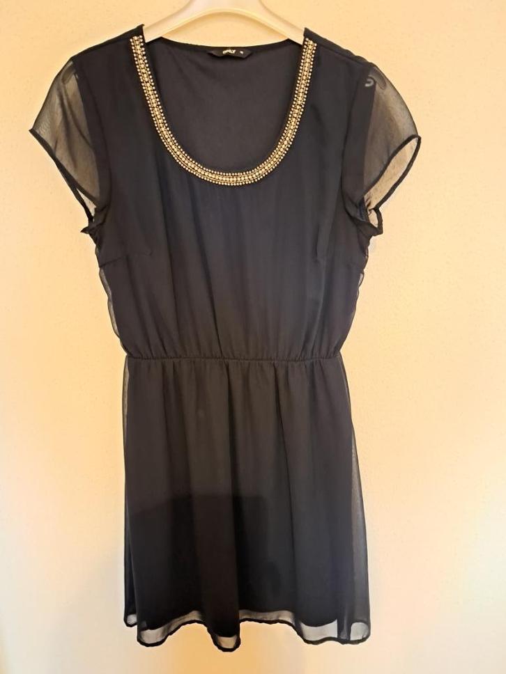 Dames Jurk, merk Only, maat 40, donkerblauw, Kleding | Dames, Jurken, Zo goed als nieuw, Maat 38/40 (M), Blauw, Knielengte, Ophalen of Verzenden