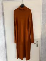 Gebreide jurk met col - Bruin/Oranje - Maat L, Kleding | Dames, Bruin, Maat 42/44 (L), Ophalen of Verzenden, Gedragen