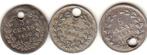 Willem III lot 3 zilveren stuivers1850-1855-1859 holed, Postzegels en Munten, Munten | Nederland, Setje, Zilver, Koning Willem III