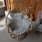 Echte originele vintage rotan draaifauteuil jaren 70, Huis en Inrichting, Fauteuils, Ophalen, Gebruikt, Riet of Rotan, Vintage