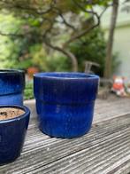 Blauwe bloempotten voor buiten, Tuin, Rond, Zo goed als nieuw, Minder dan 40 cm