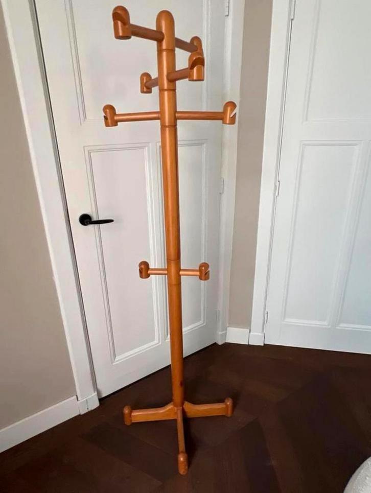 Vintage houten staande kapstok Nina Ditzel, jaren '70., Huis en Inrichting, Woonaccessoires | Kapstokken, Zo goed als nieuw, Staande kapstok