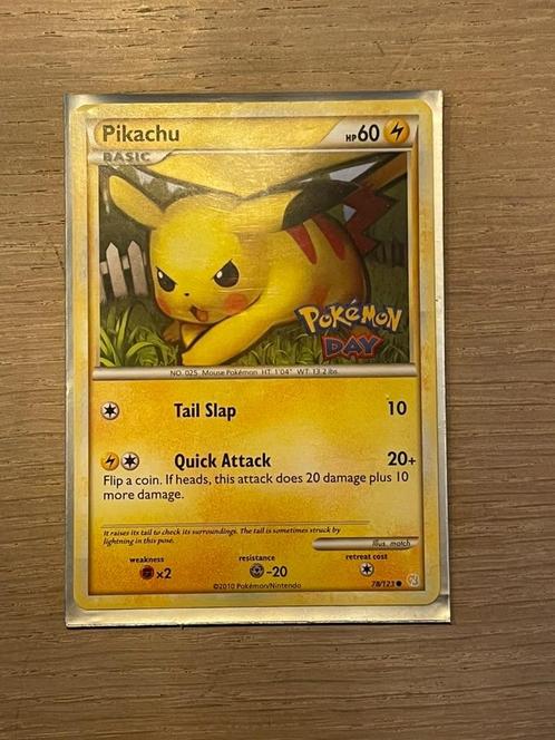Pikachu (Pokemon Day) 78/123 Pokemon HeartGold & SoulSilver, Hobby en Vrije tijd, Verzamelkaartspellen | Pokémon, Gebruikt, Losse kaart