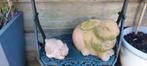Twee leuke vintage terracotta konijnen, Tuin en Terras, Tuinbeelden, Overige materialen, Gebruikt, Ophalen